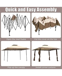 13 x 13 Feet Pop Up Gazebo Tent with Carry Bag for Patio Garden