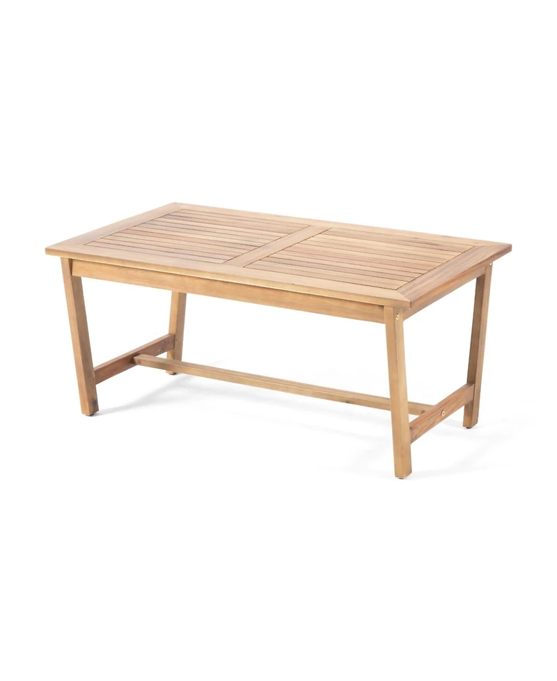 4-Piece Wood Patio Conversation Set with Gray Cushions