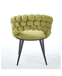 Streamdale Green Modern Chairs (Set of 2), Gold Legs