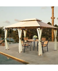 10 Feet x 13 Feet Tent Canopy Shelter with Removable Netting Sidewall