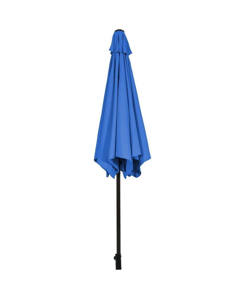 9 ft Outdoor Market Patio Table Umbrella Push Button Tilt Crank Lift-Blue