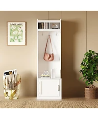 Streamdale Slim Hall Tree with Cabinet & Hooks