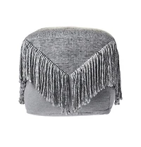 18" Grey Wool Ottoman