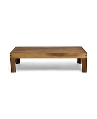 Streamdale Acacia Wood Outdoor Sofa Set with Ottoman & Table
