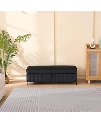 Streamdale Black Velvet Storage Bench 49" - Living Room/Entryway