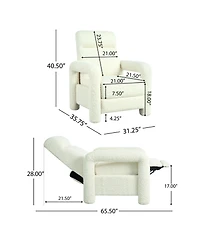Streamdale Beige Push Back Recliner with Adjustable Backrest