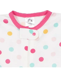 Gerber Baby Girls 2-Pack Snug Fit Footed Cotton Pajamas, Love, 0-3 Months