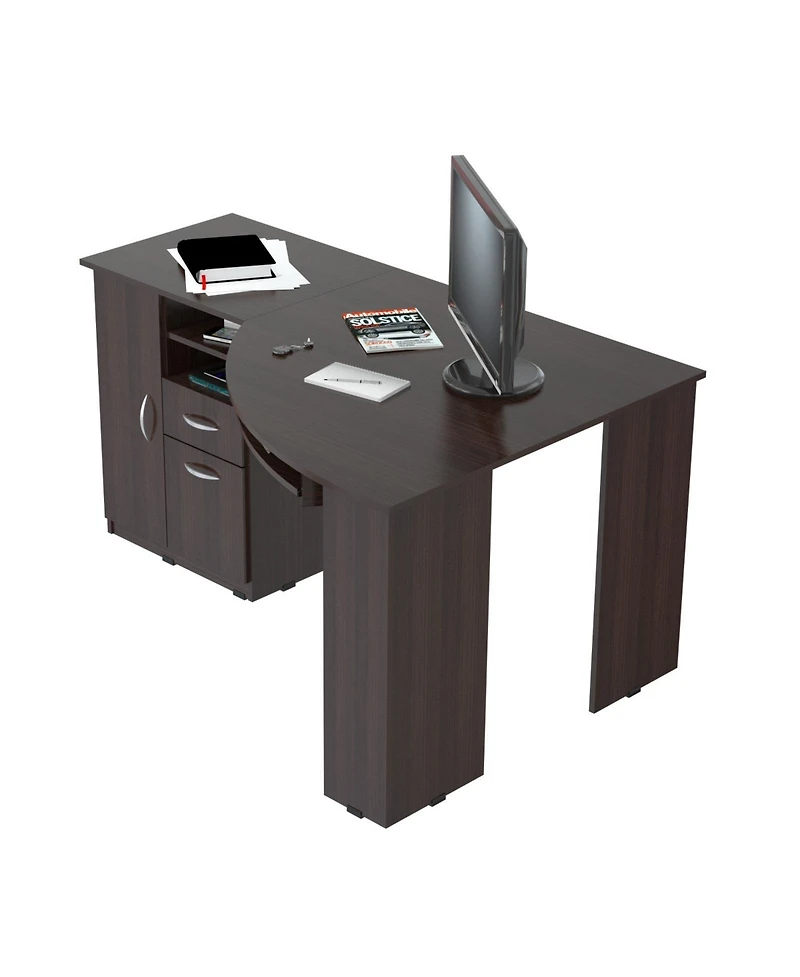 Corner Computer Desk with 2 Drawers – Space-Saving Home Office Workstation
