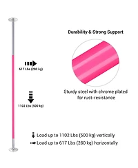 Yescom Ft Static Spinning Dancing Pole Kit 45mm Silicone Party Club Exercise Pink