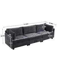 Streamdale 111.42x32.28" 3-Seater Chenille Sofa - Comfy, Cloud-Soft