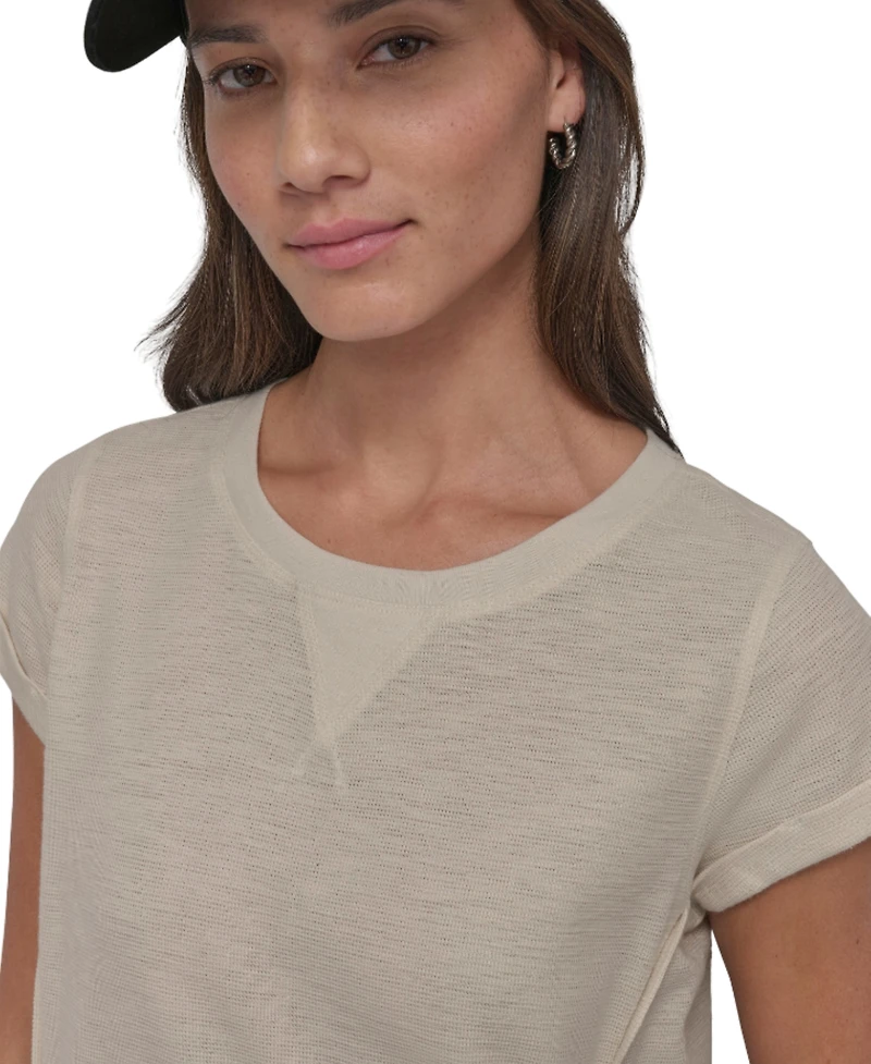 Dkny Women's Mini Slub Waffle Short Sleeve Top