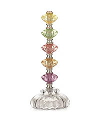 360 Lighting Bohemian Country Cottage Accent Table Lamps 21" High Set of 2 Orchid Stacked Glass Off White Bell Shade for Bedroom Living Room Beds
