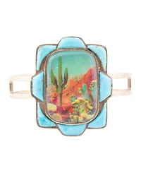 Barse Scenic Sedona Blue Turquoise and Golden Cuff Bracelet