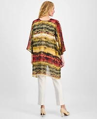 Anne Klein Women's Tie-Dyed Tie-Neck Kimono