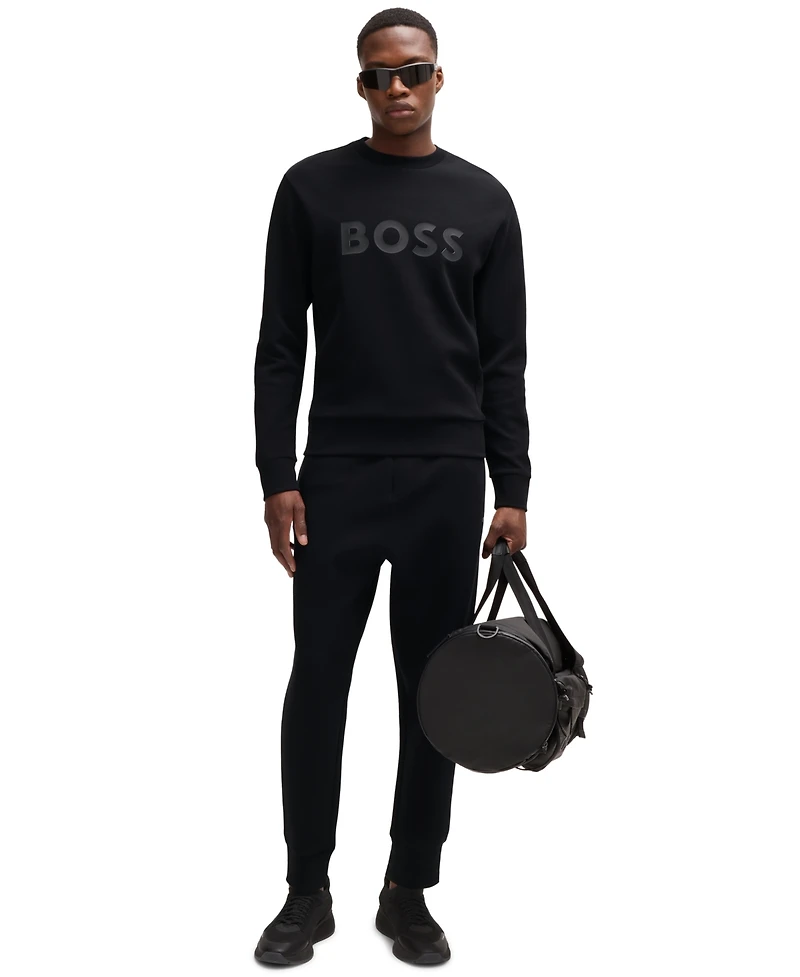 Boss by Hugo Boss Men's Sandwich Logo Stretch-Cotton Sweatshirt