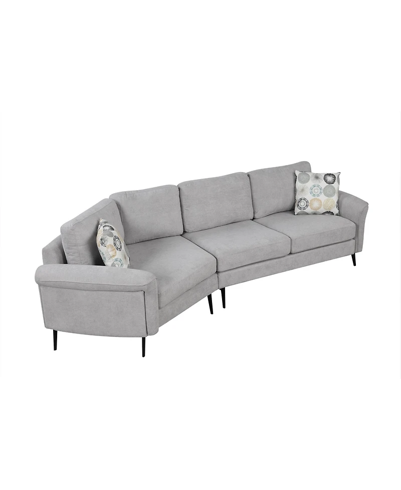 Streamdale 111" Curved Sofa with Pillows