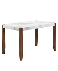Streamdale 46.5" Faux Marble Dining Table, Wood Legs