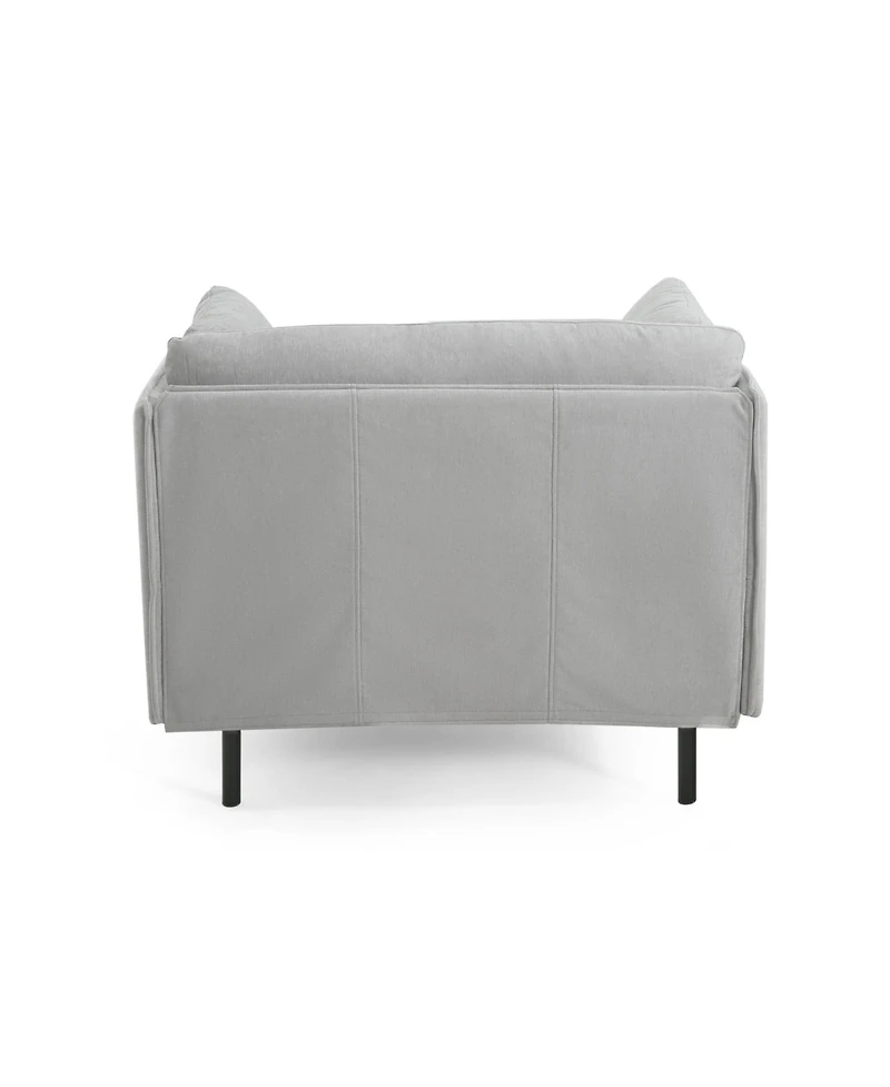 Streamdale Vintage Lounge Chair Grey Polyester, Wood Frame, Steel Legs