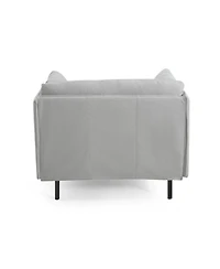 Streamdale Vintage Lounge Chair Grey Polyester, Wood Frame, Steel Legs