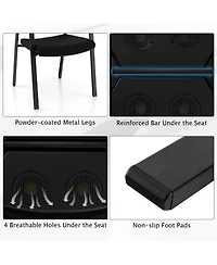 Set of 2 Stackable Reception Room Chairs with Padded Seat-Black