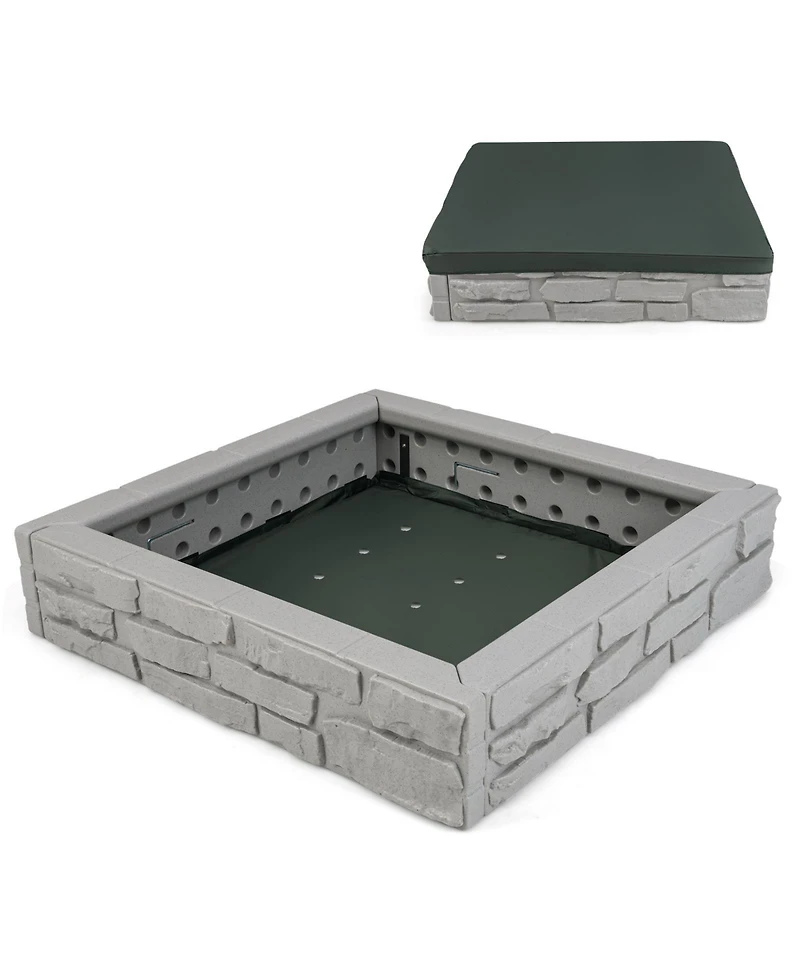 2-In-1 Hdpe Kids Sandbox with Cover and Bottom Liner