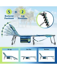 5-position Outdoor Folding Chaise Lounge Chair