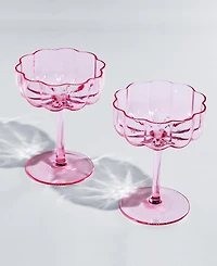 The Wine Savant Flower Coupe Cocktail Glasses, Set of 2