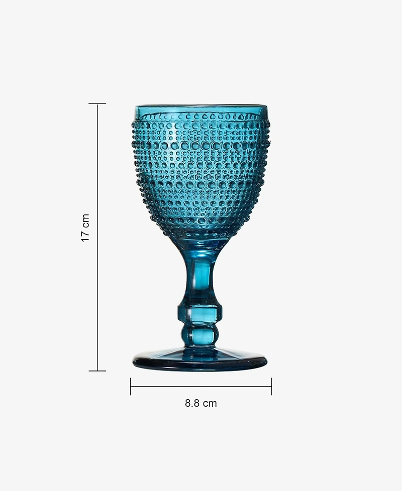 The Wine Savant Khen Vintage Hobnail Goblet Wine Glasses, Set of 6