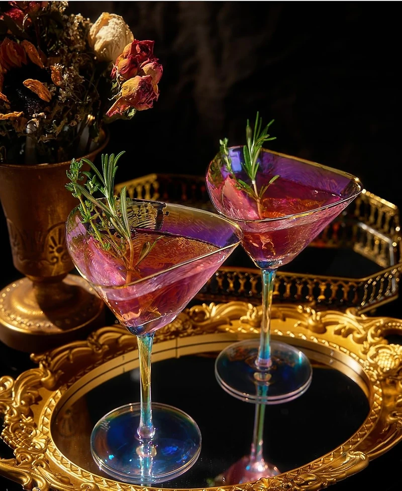 The Wine Savant Classic Hammered Martini Glasses, Set of 2