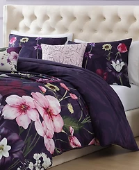 Bebejan Morning Glory Bedding 100% Cotton Sateen 5 Piece King Size Reversible Comforter Set