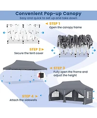 10 x 20 Feet Pop up Canopy with 6 Sidewalls Windows and Carrying Bag