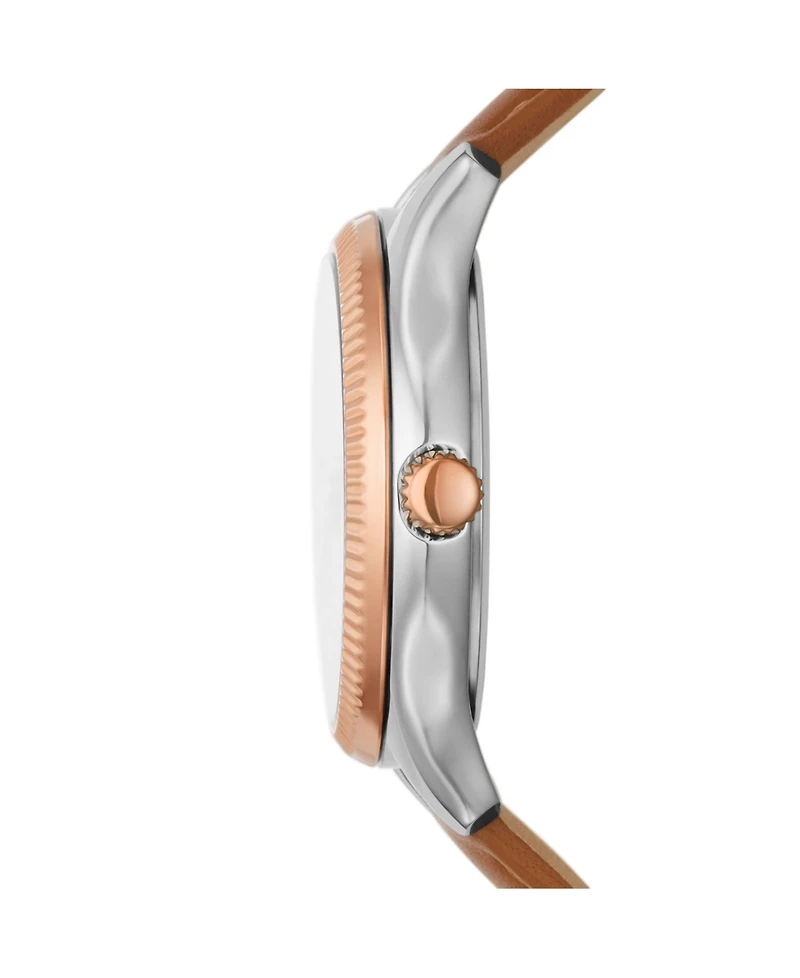 Fossil Women's Rye Multifunction Brown Leather Watch, 36mm