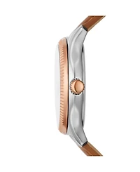 Fossil Women's Rye Multifunction Brown Leather Watch, 36mm