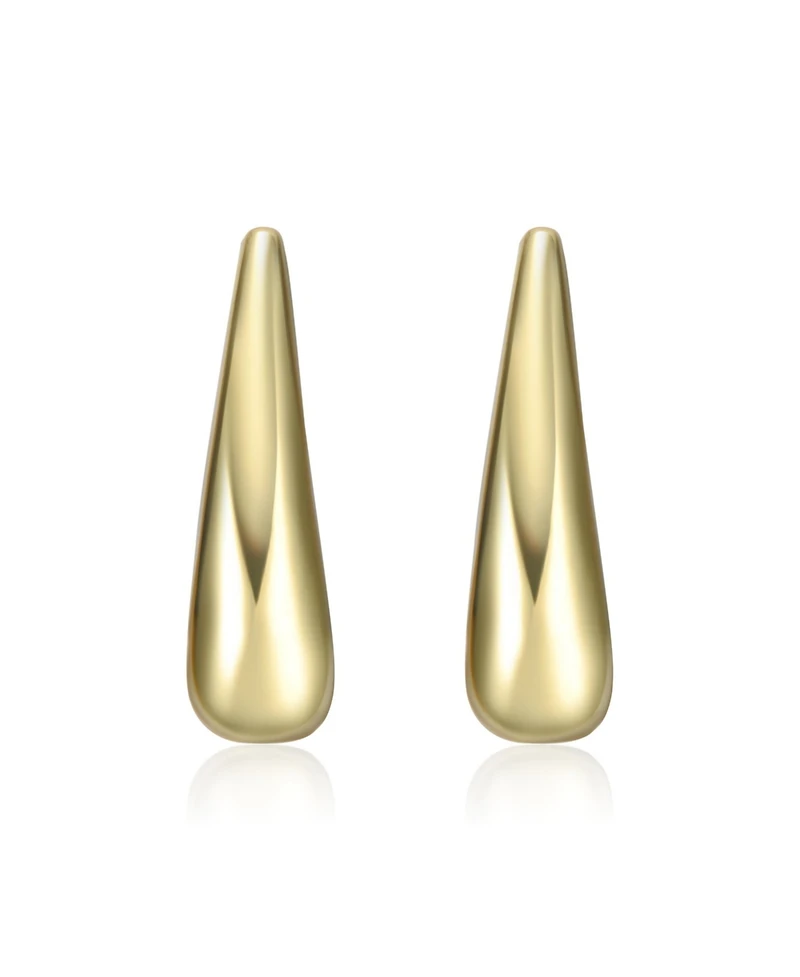 14K Gold Plated Bright Shine J-Hoop Earrings