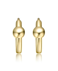Stylish 14k Gold Plated Round Hoop Earrings