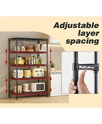 Wire Shelving Metal Storage Rack Adjustable Shelves, Standing Storage Shelf Units for Laundry Bathroom Kitchen Pantry Closet(White, 42L x 18W x 71H