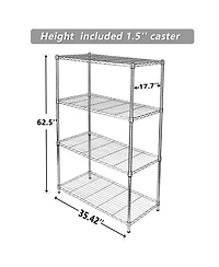Heught Adjustable Simple Deluxe 4-Tier Heavy Duty Storage Shelving Unit