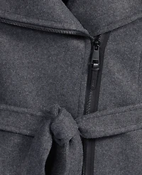 Dkny Women's Asymmetric Front-Zip Belted Coat, Exclusively at Macy's