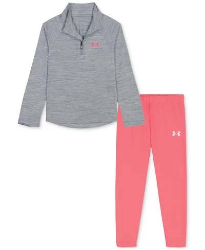Under Armour Toddler & Little Girls 2-Pc. Twist Tech 1/4-Zip Sweatshirt Leggings Set