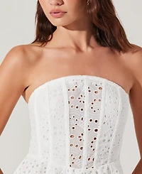 Astr the Label Women's Deasia Strapless Eyelet Dress