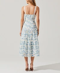 Astr the Label Women's Pellagia Cotton Eyelet Midi Dress
