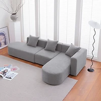 Streamdale Modern L shape boucle Sofa with curved seat (facing right)
