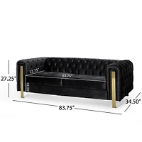 Mirod Comfy 3-seat Sofa with Tufted Back and Arm, Modern for Living Room