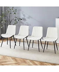 Streamdale Dining Chair Set - 4 Piece, White/Gray, Extended Seat