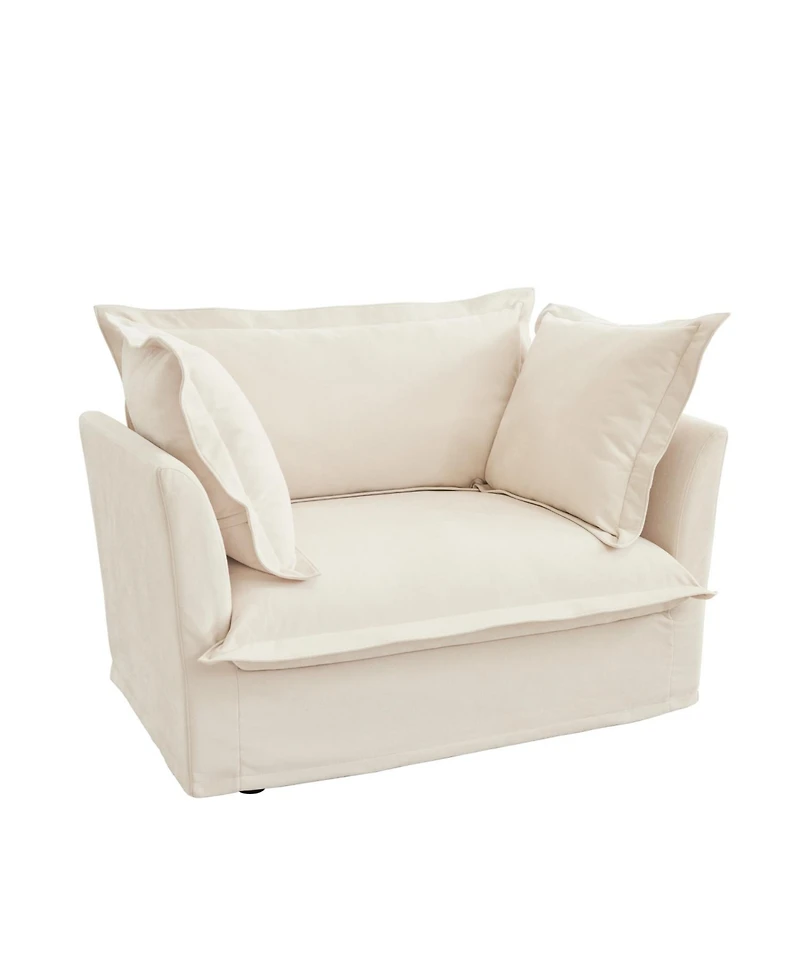 Streamdale Comfortable Slipcover Armchair with Back Cushion and Toss Pillows