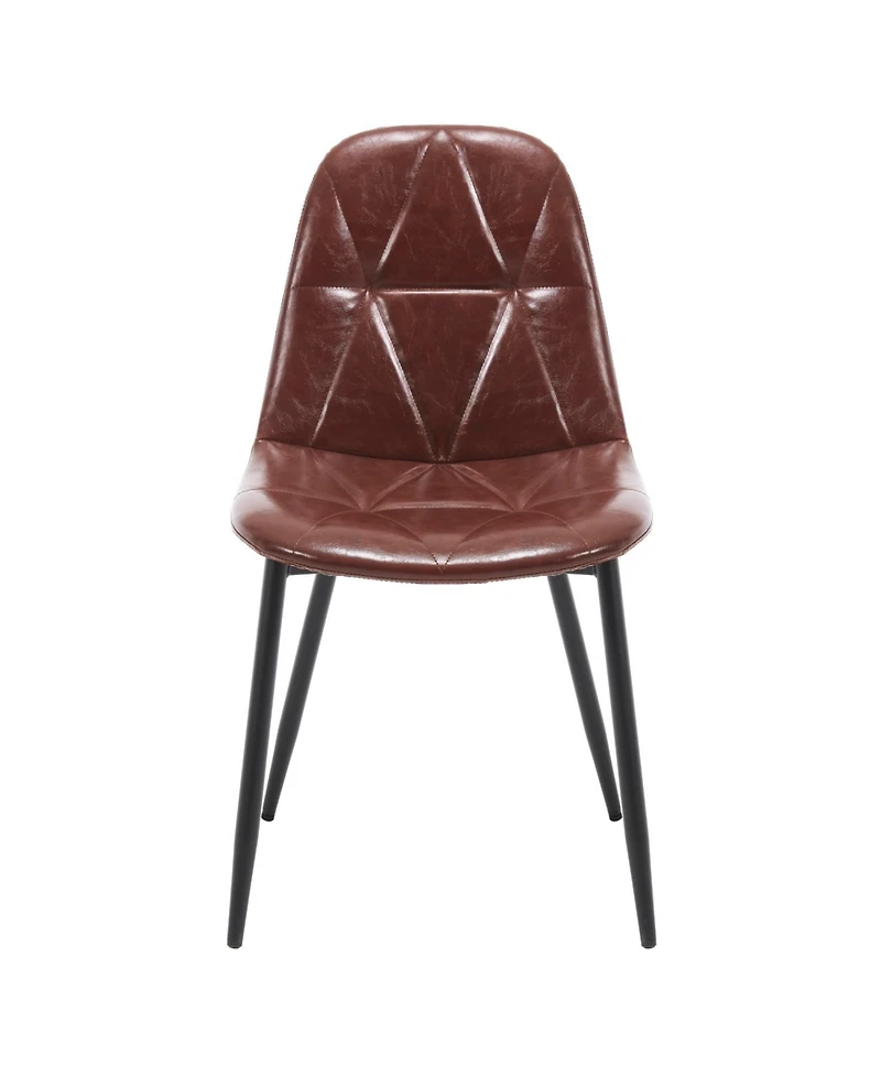 Streamdale Faux Leather Upholstered Dining Chairs with Metal Legs, Set of 2 (Brown)
