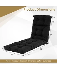 Outdoor Lounge Chaise Cushion with String Ties for Garden Poolside