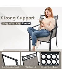 Patio Chairs Set of 2 with All Weather Breathable Fabric