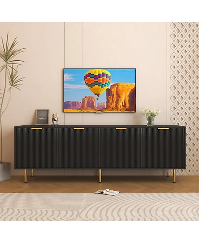 Streamdale Modern warm Black Tv cabinet for 80 inch Tv Stands, for Living Room Bedroom