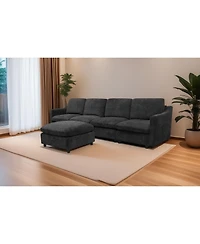 Streamdale 5-seat Convertible Black L-shaped Sectional Sofa with Reversible Chaise, Armless, Indoor